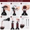 Set Abridor de Vino con 10 Accesorios, Caja Negra, Sacacorchos