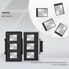 XQD Cfexpress Type B Card Holder,Water-Resistant Shockproof,6 Card Case Storage Organizer for Nikon Z8 Z9 Z6III Z6II Z7II Z6 Z7 D4 D850 D5 D500 D6 Fuji XH2 XH2S GFX 100II Panasonic S1 S1R GH6 Ronin 4D