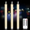 GenSwin Flameless Ivory Taper Candles Flickering with 10-Key Remote, Battery