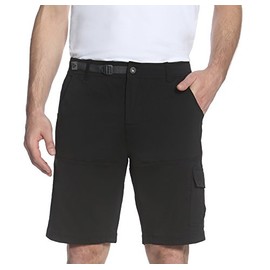 Gerry Stretch Cargo 5 Pocket Venture Flat Front Woven Hiking Shorts for Men, Black, 32