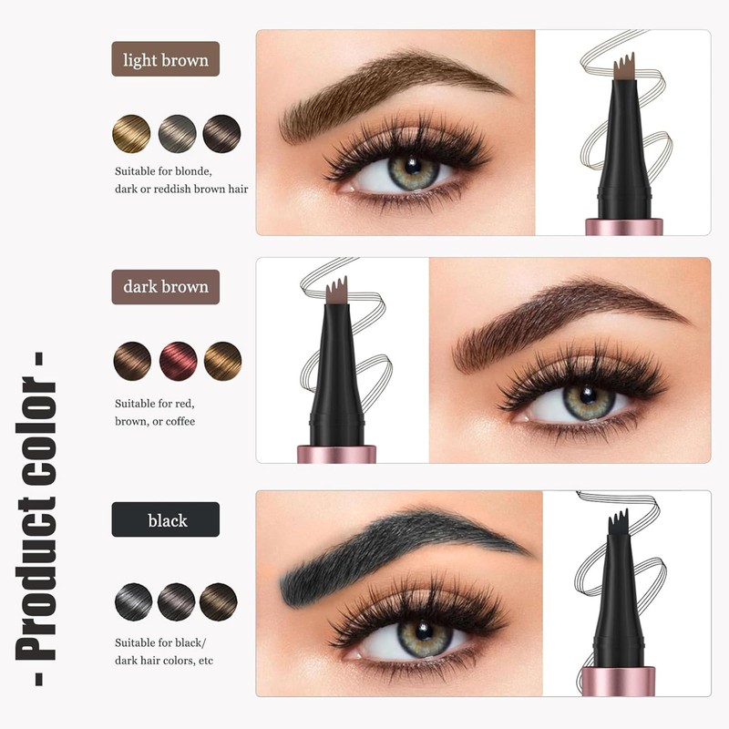 Eyebrow Pen - Microblading Eyebrow Pencil with 4 Micro-Fork Tip