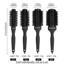 BarberTop Round Hair Brush, 1 Count Anti-static Hair Brush, Heatless Styling Tool for Hair Drying, Styling, Curling, Straightening, Suitable for All Types Of Hair - Color: Black, Specification: 32#