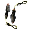 MotorToGo 2 x Black LED Turn Signal Indicators Blinker Amer