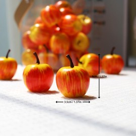 30 Pcs Mini Artificial Apples, Fake Little Pink Apple Mini Fruits Realistic Lifelike Simulation Apples for Home Party Christmas Tree Decor Apples Photography Props