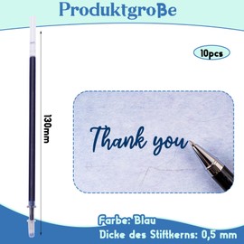 Blue Ballpoint Pen Refill Set, 10 Pieces 0.5 mm Ballpoint Pen Refill Replacement, Ballpoint Pen Refills for Office, School, Home