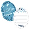Big Dot of Happiness Confirmation Blue Elegant Cross - Shaped
