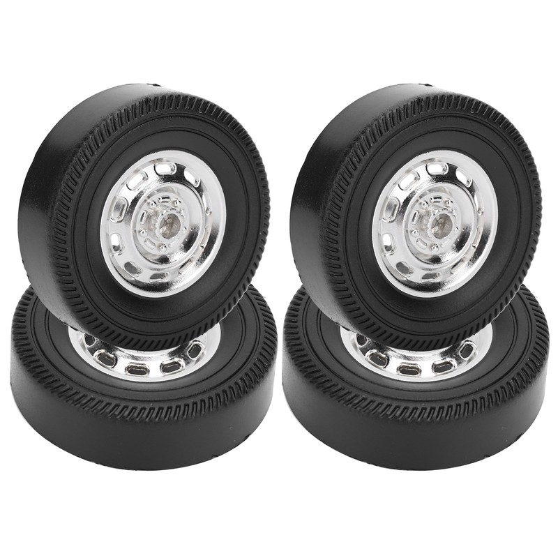 4Pcs Metal Drifting Rubber Wheel Tire Replacement Accessory for WPL