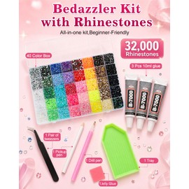 Skiennix Bedazzling Kit with Rhinestones and Tools,3mm Resin Rhinestones