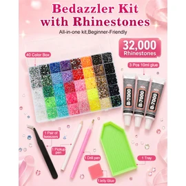 Skiennix Bedazzling Kit with Rhinestones and Tools,3mm Resin Rhinestones