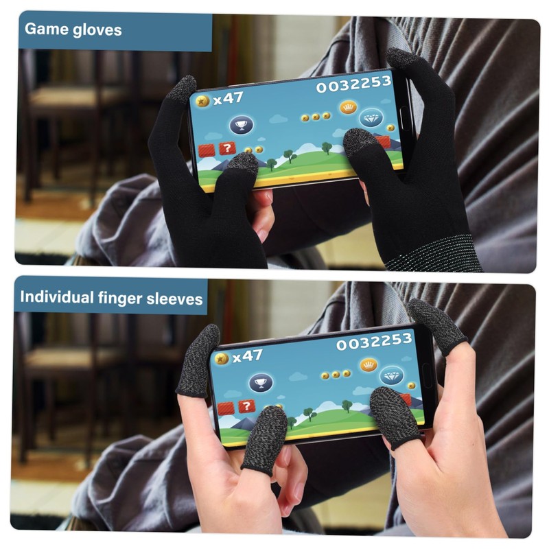 CORHAD 1set Gaming Gloves for Sweaty Hands Touchscreen Finger Sleeves