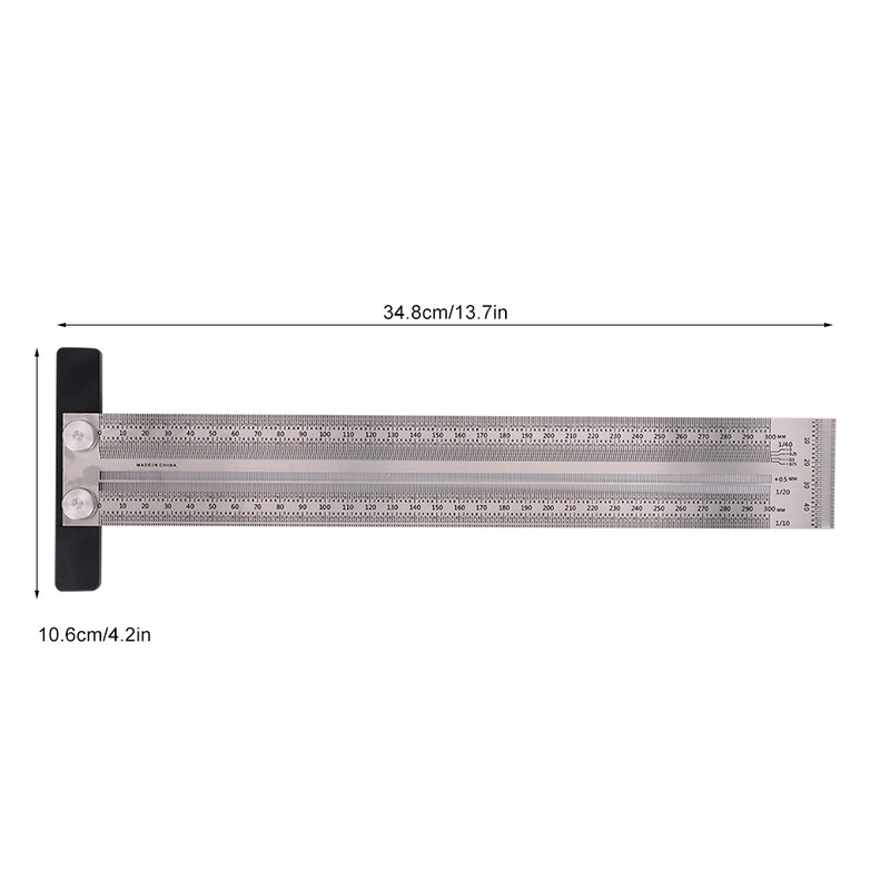 Woodworking Ruler Right Angle Stainless Steel Line Locator Carpenter Measuring