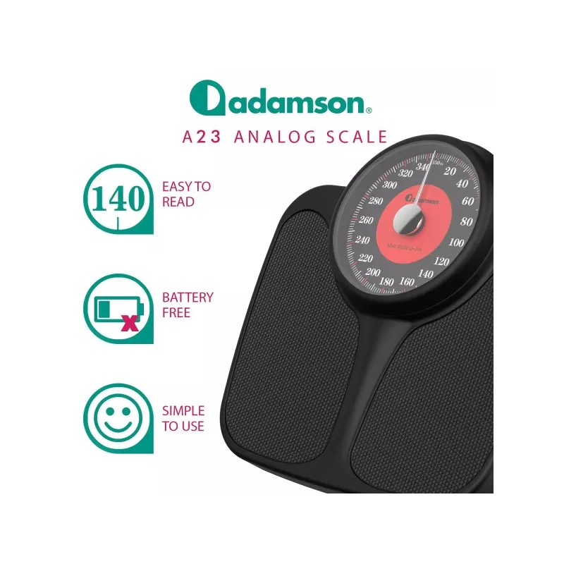 Adamsone 아담슨 A23 체중계 - 최대 350파운드 새 버전 미끄럼
