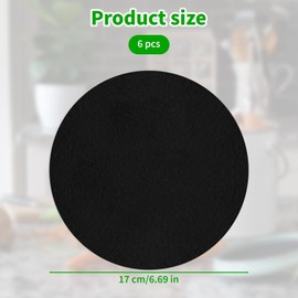 Charcoal Filters for Kitchen Compost Bin, 6 Pcs Compost Filters for Countertop Bin, 6.5 Inch Charcoal Filters for Compost Bucket, Activated Carbon Replacement Filters for Home Bucket Refill, Round