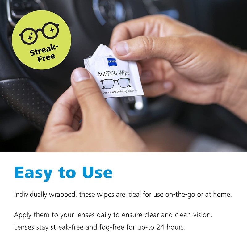 ZEISS AntiFOG wipes, 120 count