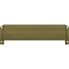 Solid Brass Mail Slot Hood for Open Back Plates Antique Brass