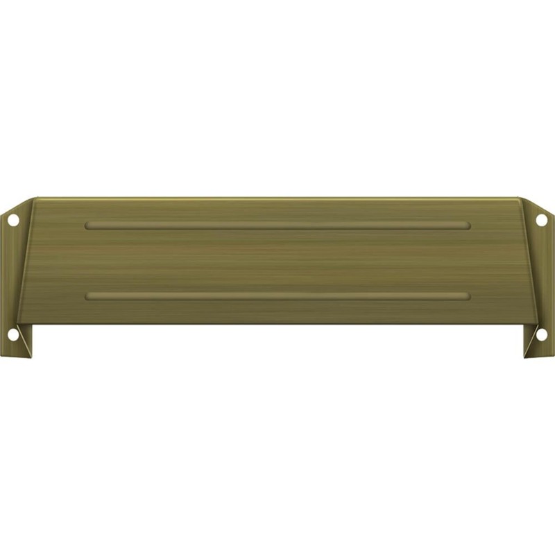 Solid Brass Mail Slot Hood for Open Back Plates Antique