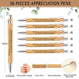 Yeaqee 36 Sets Employee Appreciation Gift Bulk Thank You Office Inspirational Bamboo Pen with Cards Christmas Group Gifts for Coworkers Team Staff Medical Assistant Nurse Teacher (Your Reminder)