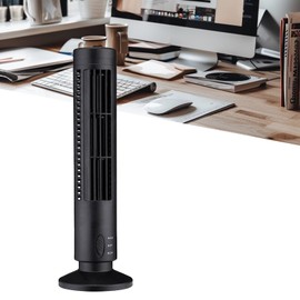 Zetiling Tower Fan For Bedroom, Floor Fan, 2 Wind Speeds And Modes Standing Fan Mini Usb Bladeless Tower Fan For Bedroom Living Room Home Office For Customized Cooling Comfort (Black)