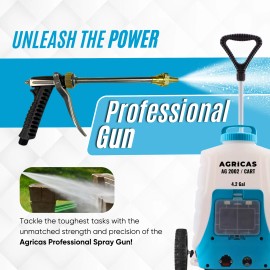 AGRICAS  4.2 Gallon Battery Powered with cart,Backpack Sprayer for Lawn & Garden