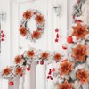 Glitter Christmas Poinsettia Artificial Xmas Flower Ornaments Flowers Decorations with