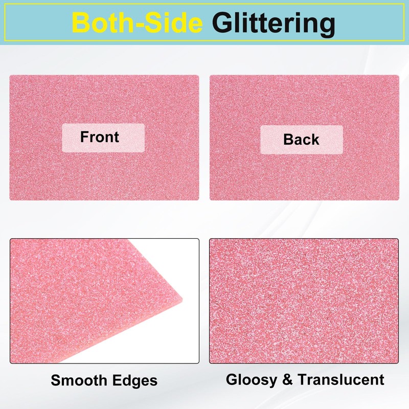 sourcing map 1 Pcs Pink Glitter Acrylic Sheets 1/8" Thickness