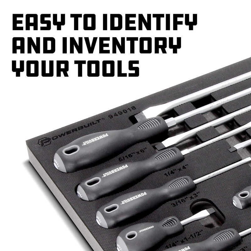 Powerbuilt 949018 17pc, 17 Piece Master Screwdriver Kit(Double Injection Handle),