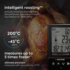 Heston Blumenthal Precision by Salter 540A HBBKCR Premium 5-in-1-Digitalthermometer – Heißluft-Fritteusen-Sonde, Grill, Rösten, Zwei Sensoren, Lebensmittel-/Ofentemperatur, Genauigkeit 0,1 °C