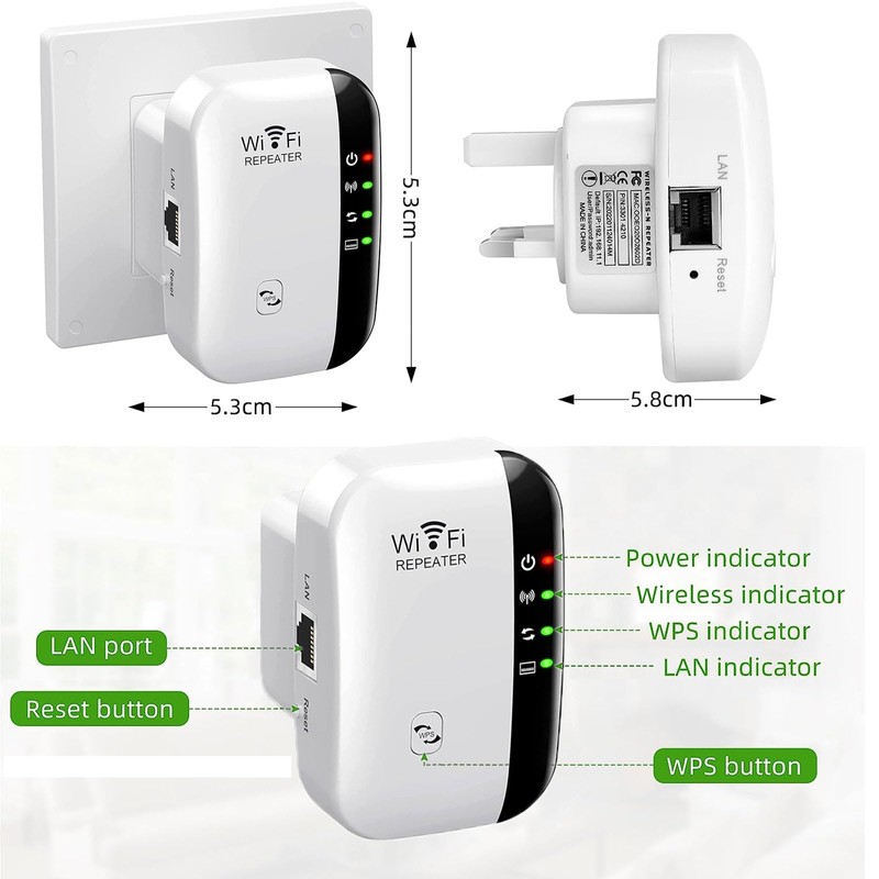 AnnuoYi WiFi Extender,WiFi Repeater,Signal Booster Up to 3000sq Ft and