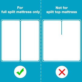 Lunsing Split King Mattress Protector for Adjustable Bed, Waterproof Breathable Noiseless Split King Mattress Pad Cover, 6-18 Inches Deep Pocket, White