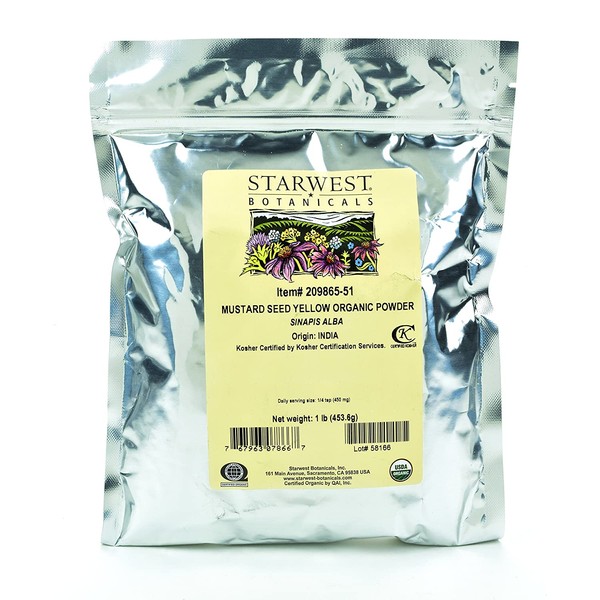 Starwest Botanicals Organic Yellow Mustard Seed Powder, 1 Pound