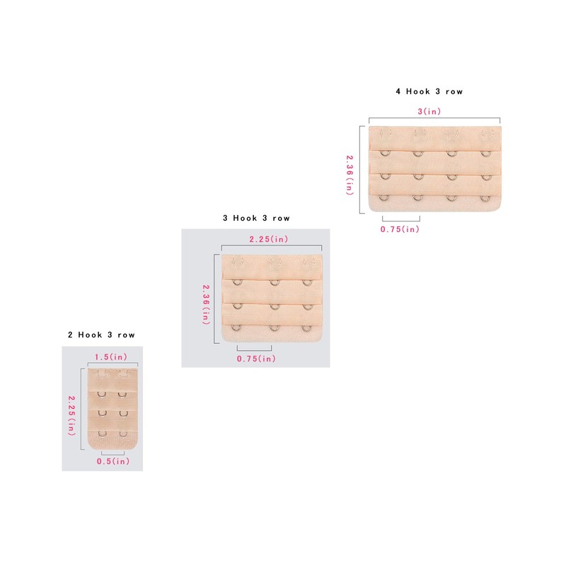 HAALII Women Bra Extender, Bra Extender 2&3&4 Hook 3 Row