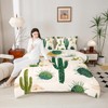 Manfei Desert Comforter Set Twin Size Green Cactus Bedding Set