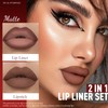 Wugbc Dark Brown Lip Liner Pencil 2 in 1 Matte