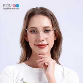 Firmoo Blue Light Blocking Glasses, Square Eyewear Frame Anti Eyestrain Computer Glasses for Women Men Clear