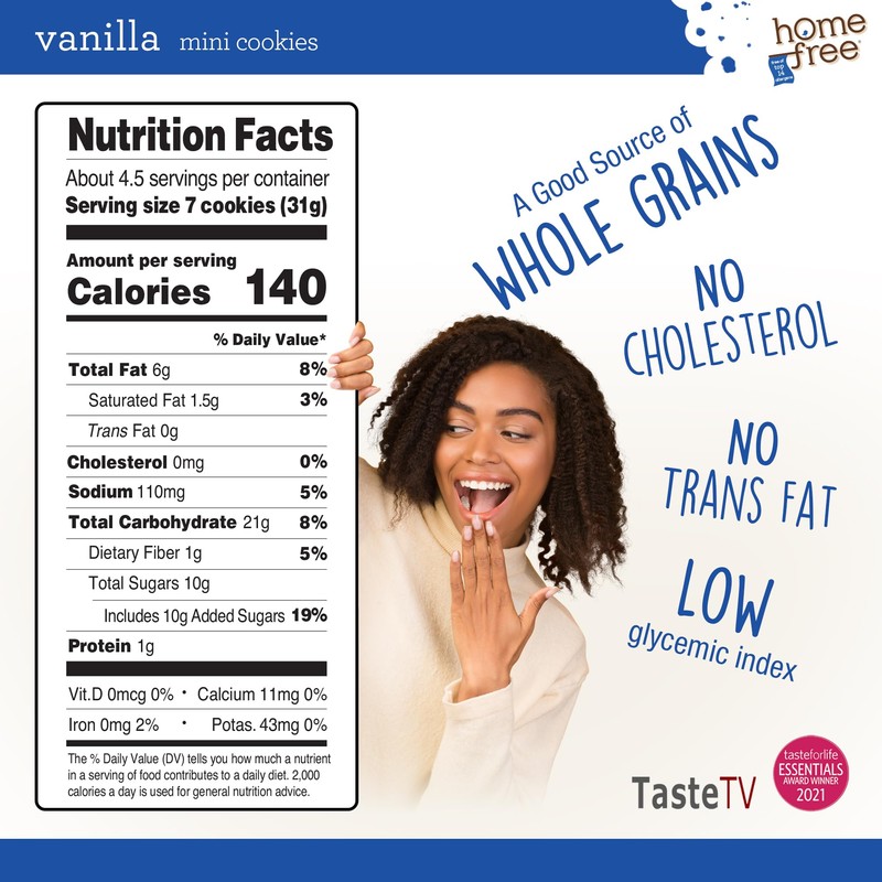 Homefree Treats you Can Trust, 70% Organic, Vanilla Mini Cookies,