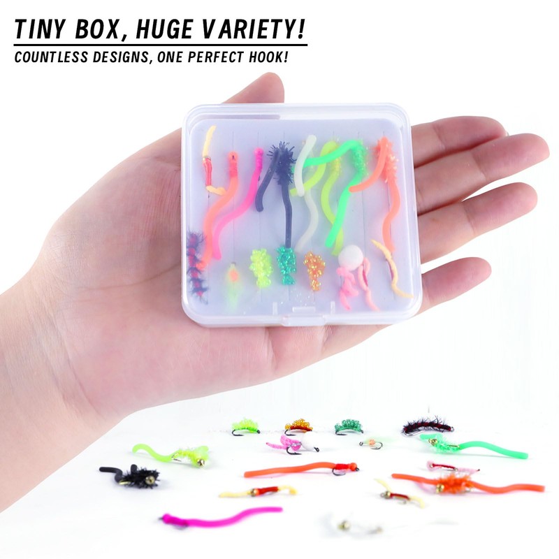FREE FISHER 16Pcs Fly Fishing Wet Flies Nymphs, Squirmy Wormy,