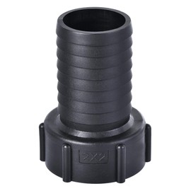 sourcing map ABS Hose Barb Fitting Coupler, 50mm Barb x G2 Female Thread Pipe Adapter, Black