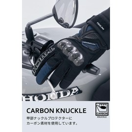 RS TAICHI RST664 Motorcycle Riding Gloves, Autumn/Winter, Waterproof, Cold Protection, Thermal Insulation, Touch Panel Compatible, Built-in Protector, Carbon Winter Gloves, Black M