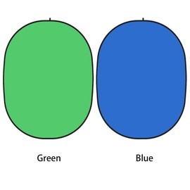 YUOCU 3.3x5ft/1x1.5m Chromakey Backdrop, 2-in-1 Green Screen and Blue Screen, Collapsible Pop Up Reversible Background for Photography Studio, Live Streaming, Video Shooting, YouTube (Green/Blue)