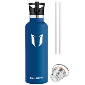 Super Sparrow Stainless Steel Water Bottle -620ml- Vacuum Insulated Metal Water Bottle - Standard Mouth Flask - BPA Free - Ideal Straw Water Bottle for Work, Gym, Travel, Sports