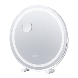 Happybuy 20”Vanity Mirror with Lights, LED Makeup Mirror 3 Color Lighting Modes, with 5X Magnification Mirror,Smart Touch Control,360°Rotation,Round Lighted Makeup Mirror for Bedroom Tabletop (White)