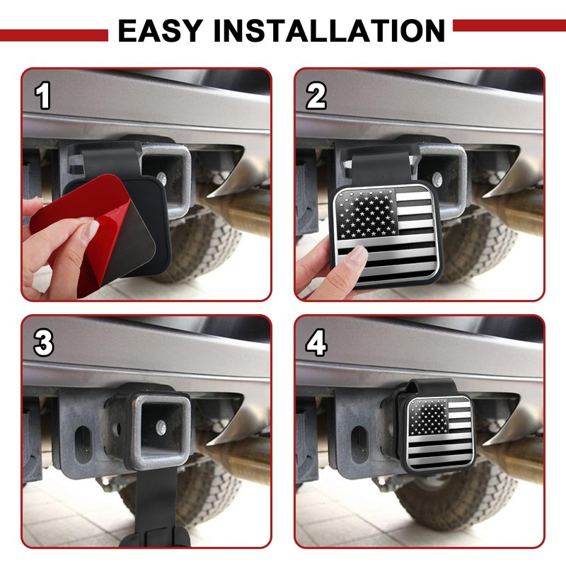 Hitch Covers 2 Inch, Rubber Trailer Hitch Cover, Square Mouth