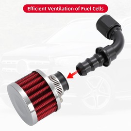 AUTOVIC 10AN Female Fitting Kit with Filter 90 Degree Bend for Fuel Cell Breather/Vent