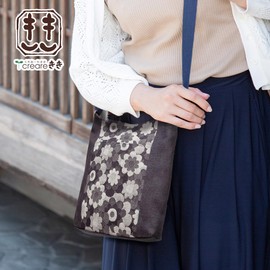 Creare Kiki Women's Pochette, Diagonal, Lightweight, Made in Japan, Okayama Denim, Just the Right Pochette, Small, Shoulder, Mom, Birthday, Gift, DJ-14m, blue