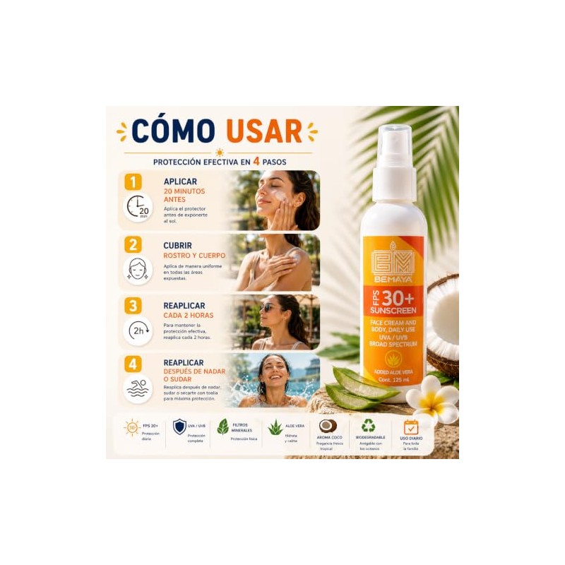 Bloqueador Solar Mineral Coco FPS 30+ | Protector Solar Corporal