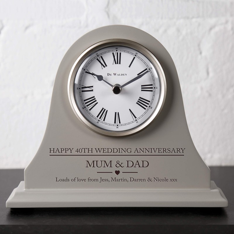 De Walden 40th Ruby Wedding anniversary couple gift Engraved Grey