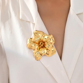 Kokoma Large Flower Brooch Pin for Women Multi-Layer Floral Lapel Pin Corsage Badge Scarf Buckle for Cloth Dress Suit Elegant Accessories Jewelry