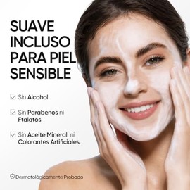 SKINTIFIC Gel Limpiador Facial con Pantenol Vitamina B5 y Aminoácidos 250ml - Jabón Facial Hidratante y Calmante para Piel Sensible, Grasa y Acné, Sin