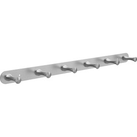 DGYB Coat Rack Wall Mount 6 Brushed Nickel Coat Hooks Wall Mount Stainless Steel 16 inch Towel Hanger for Bathroom Bedroom Mudroom Entryway