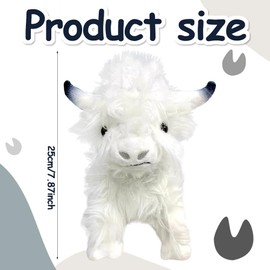 Highland Cow Plush Highland Cow Plush Toy Highland Cow Soft Toys Realistic Scottish Highland Cow Plush Doll Fluffy Plush Toy for Children Girls Boys Fans Birthday Gift for Games